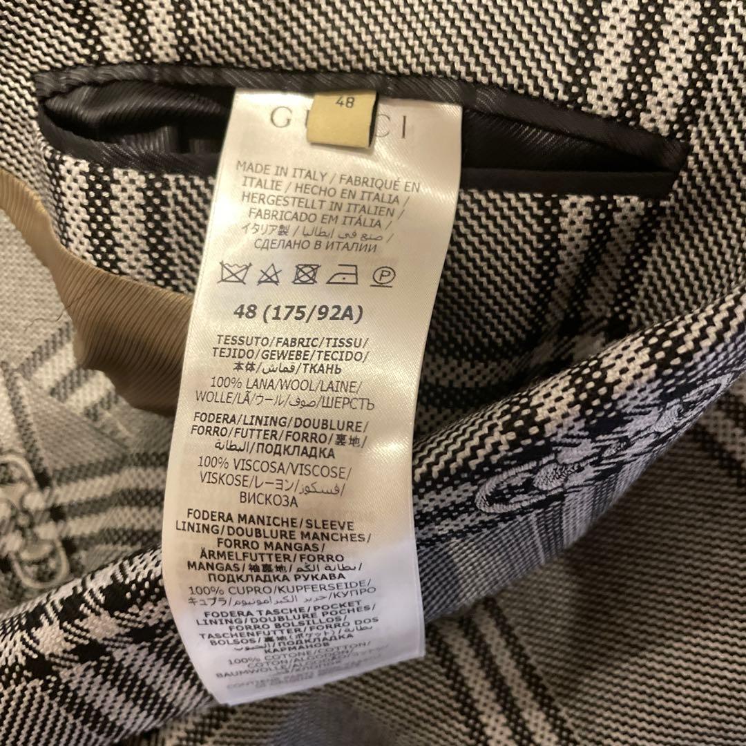 【新品未使用】グッチ　781621 ホースビットウールチェックジャケット