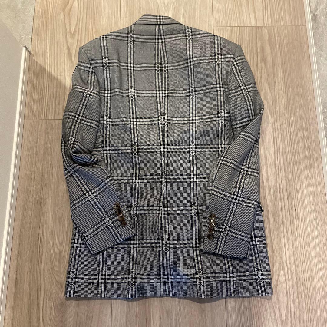 【新品未使用】グッチ　781621 ホースビットウールチェックジャケット