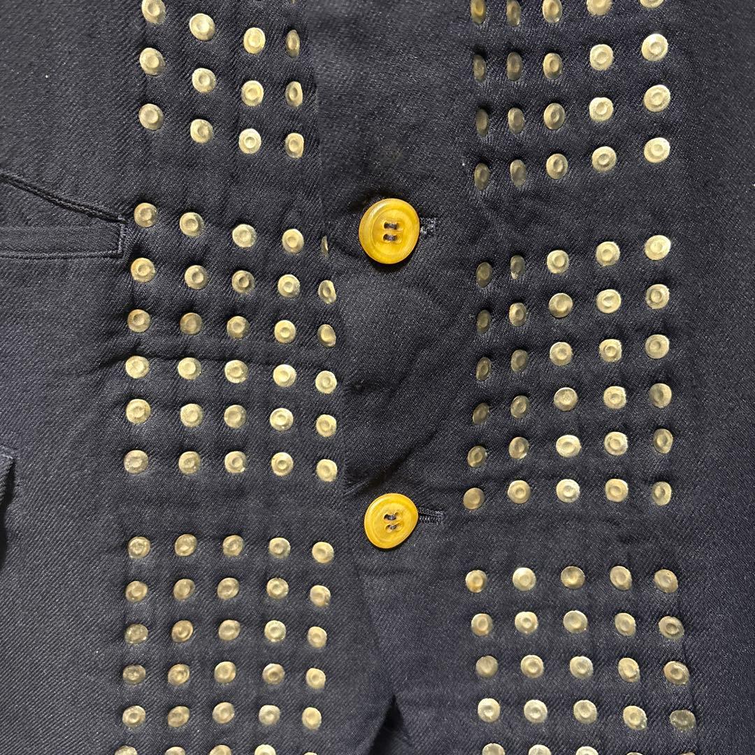 コムデギャルソンオムプリュス　ネイビー スタッズ付き テーラードジャケット
