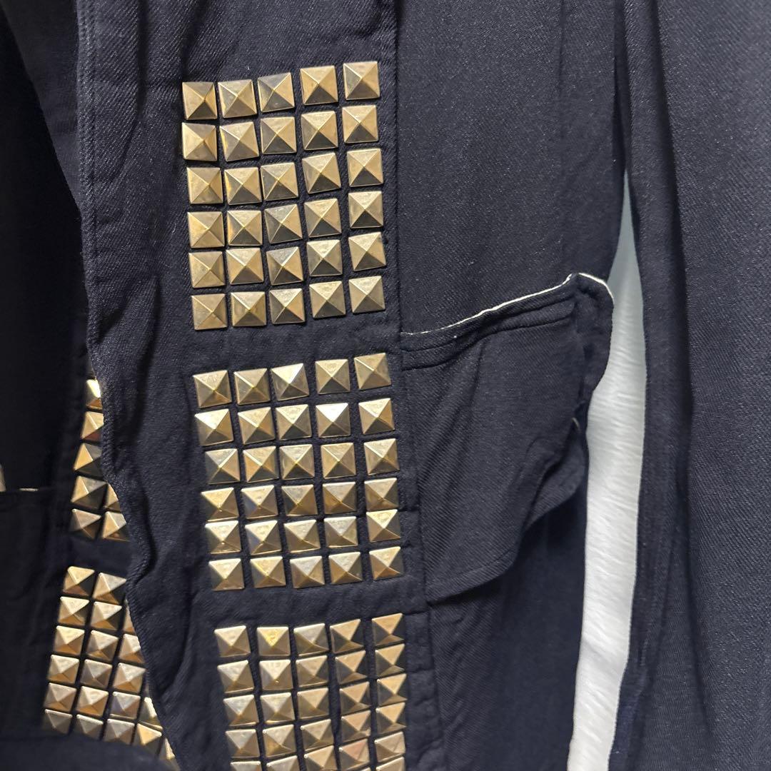 コムデギャルソンオムプリュス　ネイビー スタッズ付き テーラードジャケット