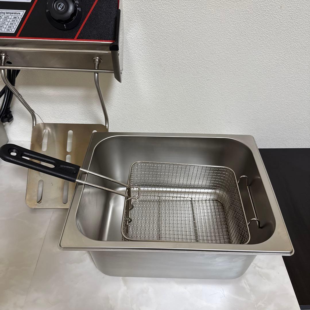 美品 卓上フライヤー 業務用 家庭用 6Ｌ大容量 ステンレス 電気フライヤー