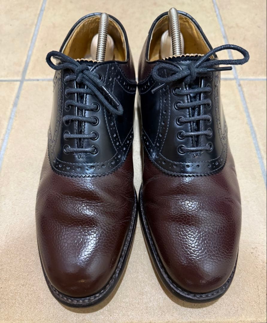 美品！希少！リーガル サドルシューズ ブラック×ブラウン シボ革25cm