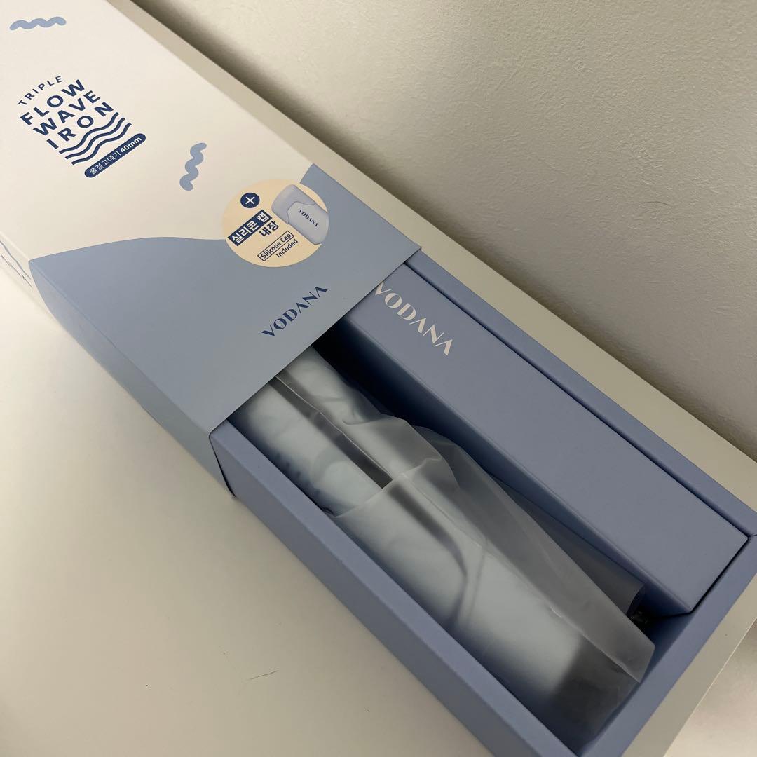 VODANA ヘアアイロン ウェーブアイロン 40mm ブルー 専用ケース付き