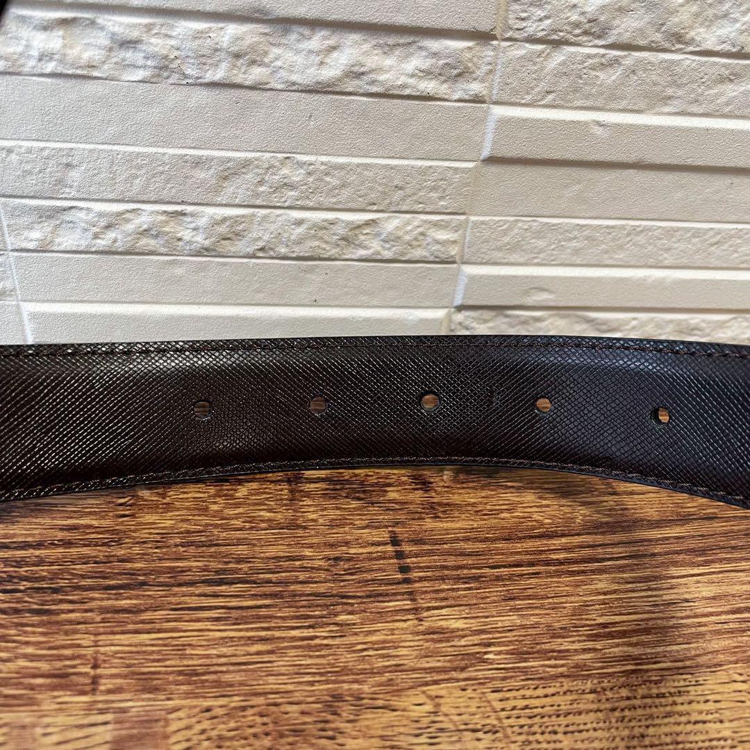 美品 セリーヌ レザー トリオンフ ロゴ シルバー金具 バックル ベルト 黒