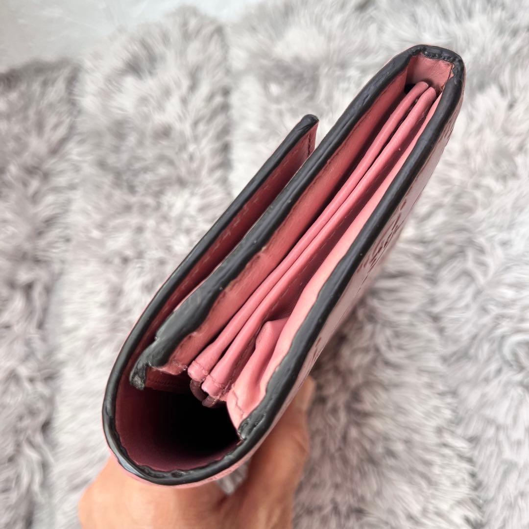 美品✨GUCCI シマ　くすみピンク　長財布　レディース