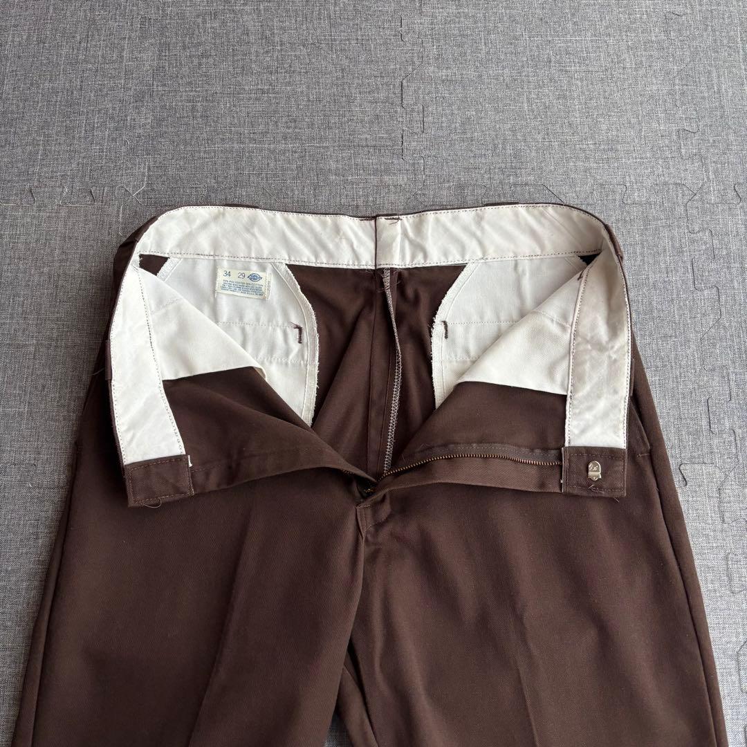 【80s】dickiesディッキーズ 874USA製 ダークブラウンW34L29