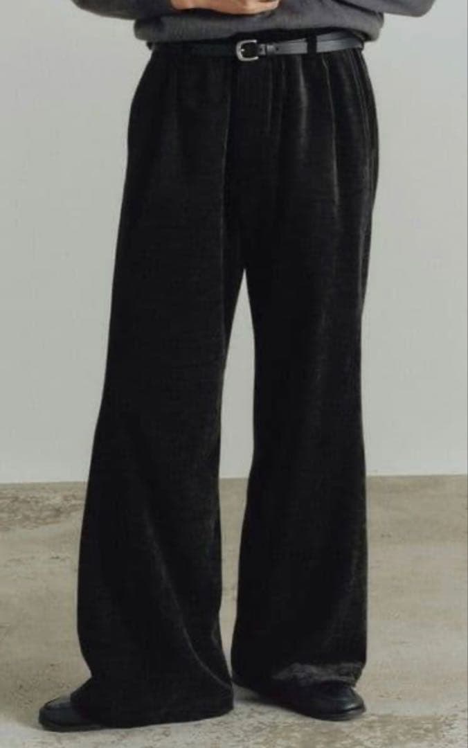 パンツ WYM WASHED VELVET CURVE CUT WIDE PANTS