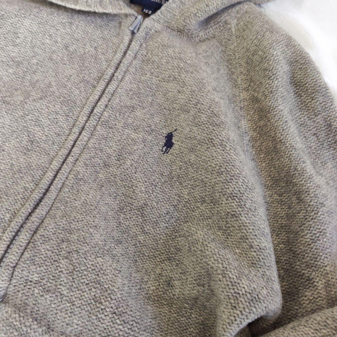 ラルフローレン　 グレー パーカーニットカーディガン 160サイズ