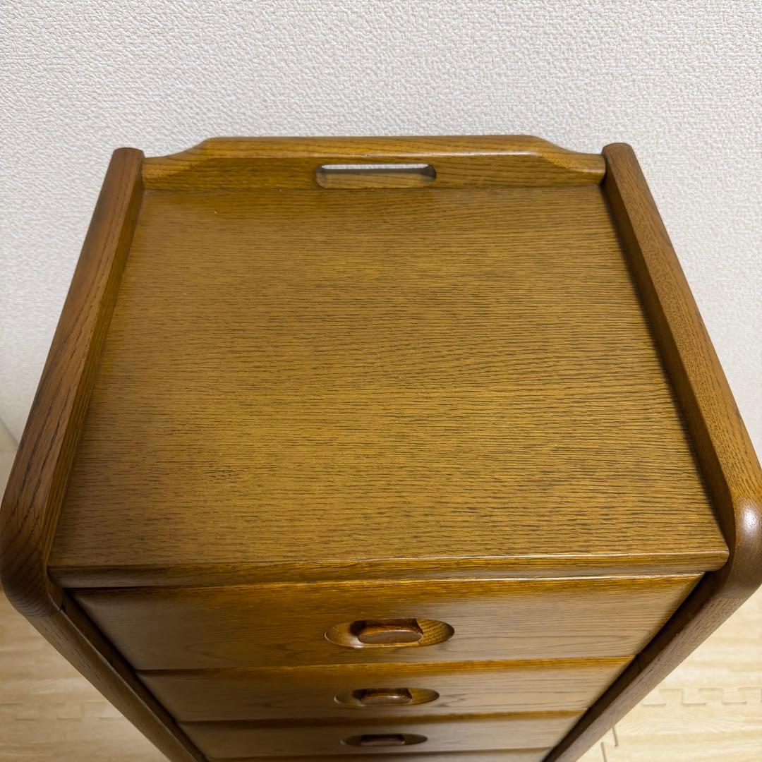 浜本工芸 ナラ材 木製 6段 スリムチェスト 国産