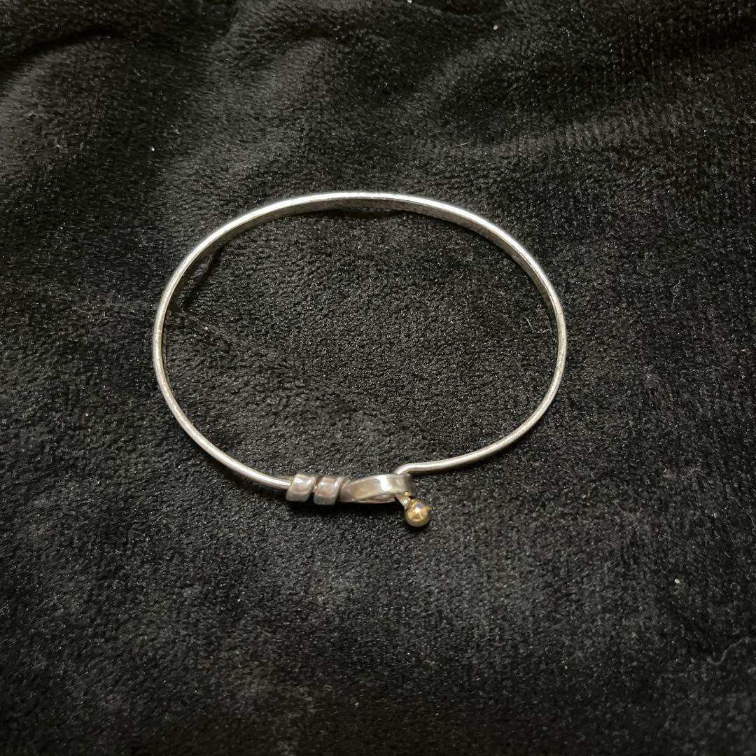 Tiffanyシルバーバングル、ゴールドアクセント付き