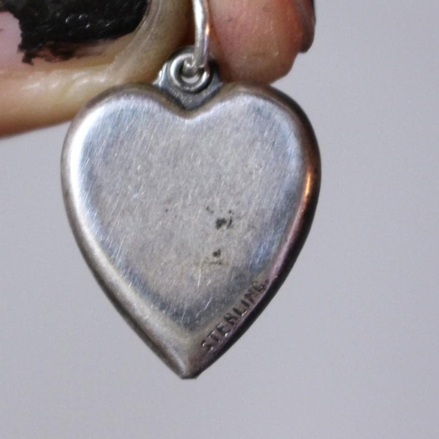 40s　スウィートハートジュエリー　WW2　シルバー　チャーム　勿忘草