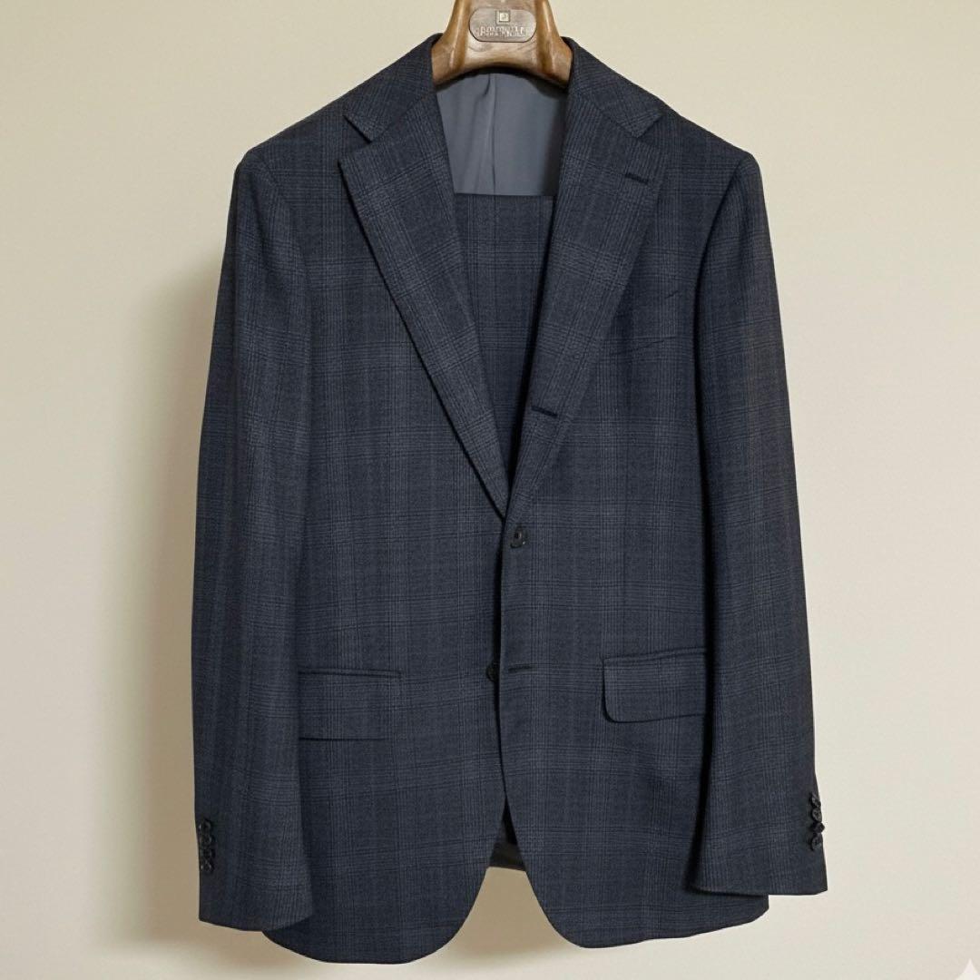 BEAMS ブリッラペルイルグスト スーツ ドーメル生地 グレンプレイド 48