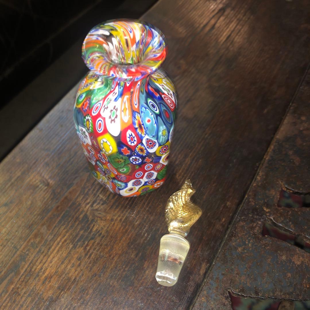 イタリア　ムラーノ　ベネチアンガラス　ミルフィオリ　香水瓶
