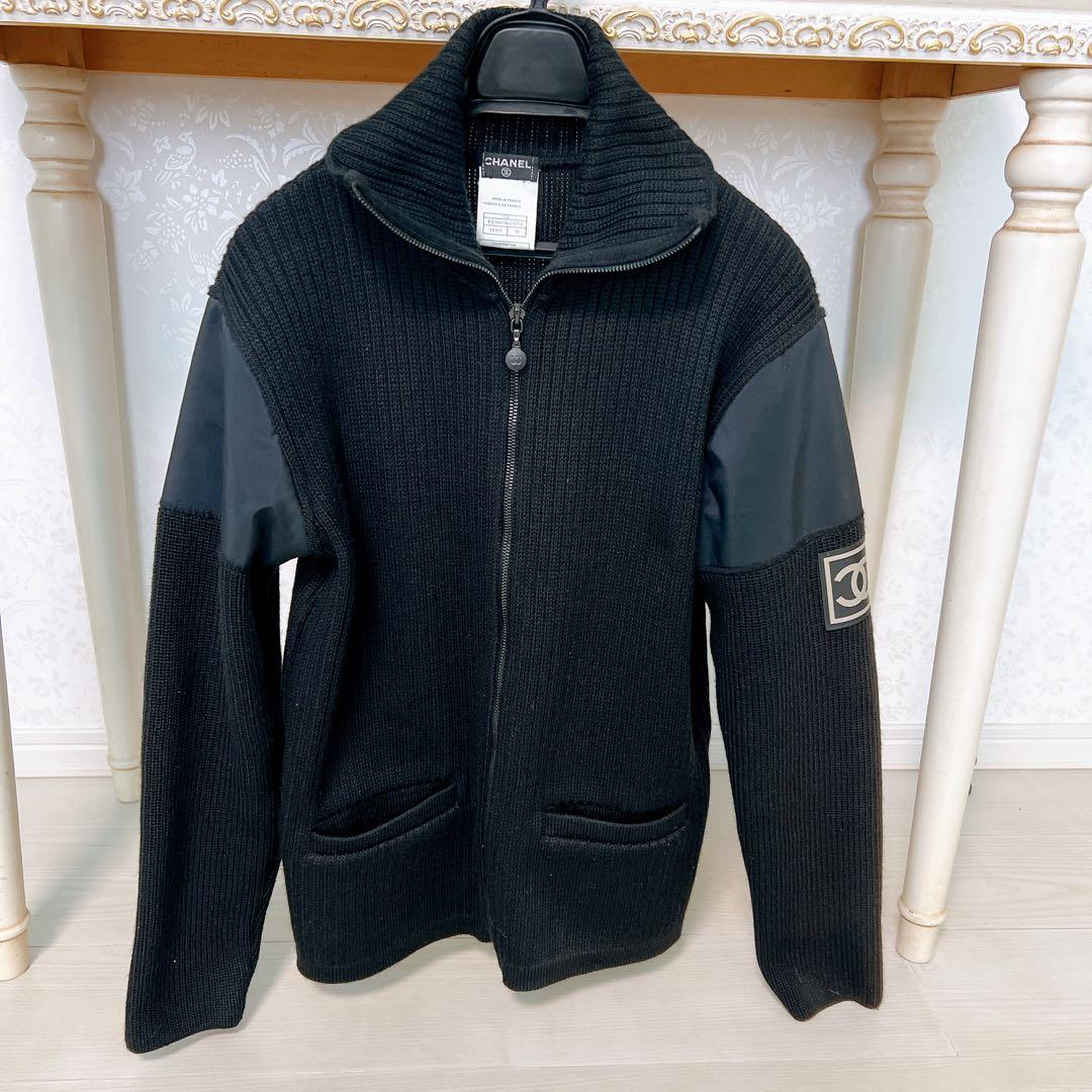 CHANEL シャネルスポーツライン，ブラック ニットジャケット 【直営店購入】