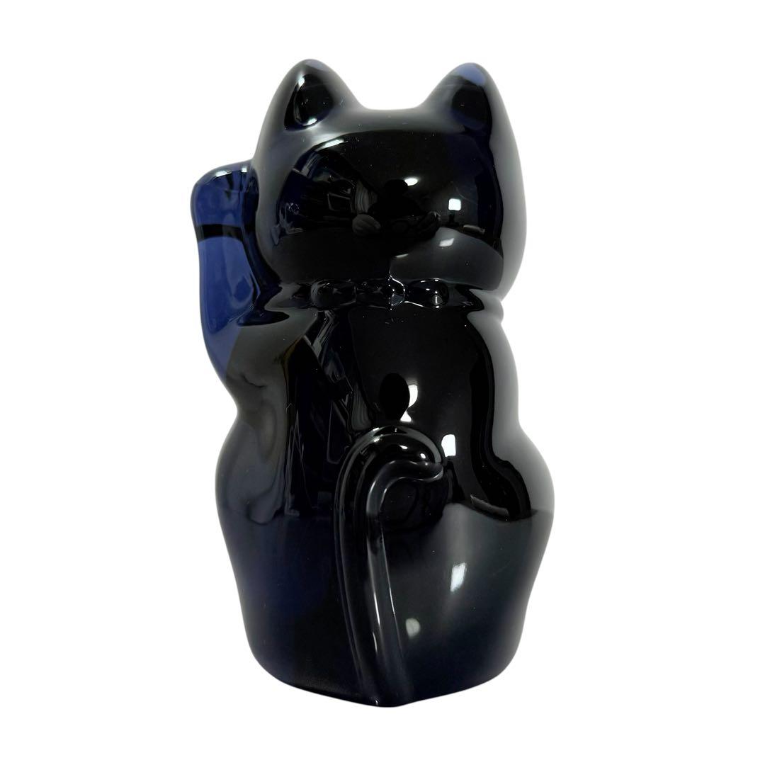 激レア品★バカラ 招き猫 ミッドナイト クリスタルガラス 幸運 縁起物 ブラック