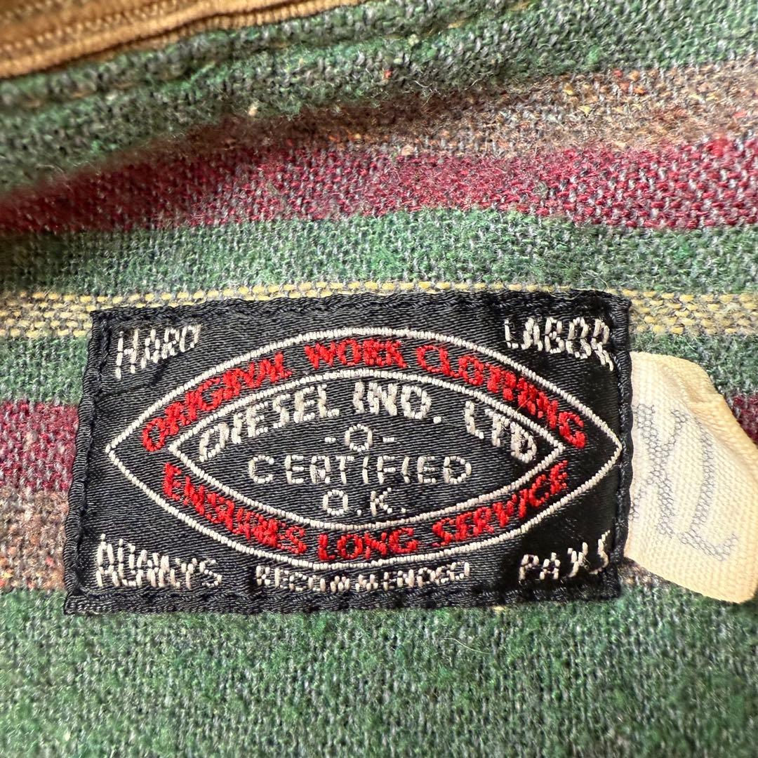 [t390]イタリア製ディーゼルカバーオールダークブラウンXLサイズチョアコート