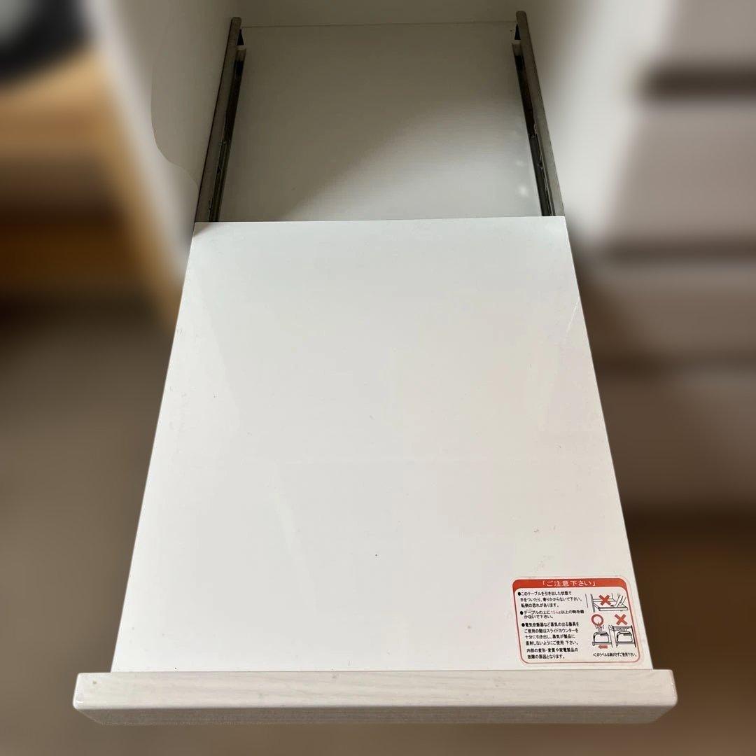 ニトリ 100 ホワイト 食器棚 ガラス扉 コンセント付き