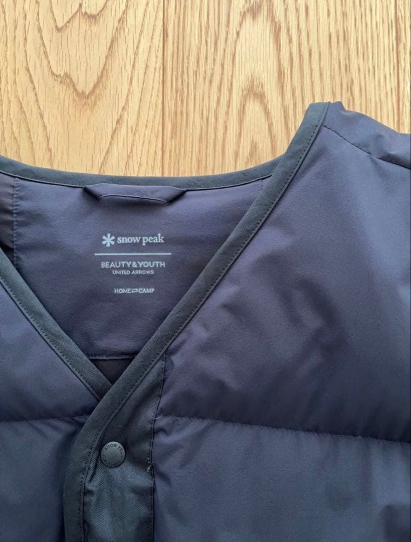  peak別注 ノーカラーダウンジャケット M ブラック