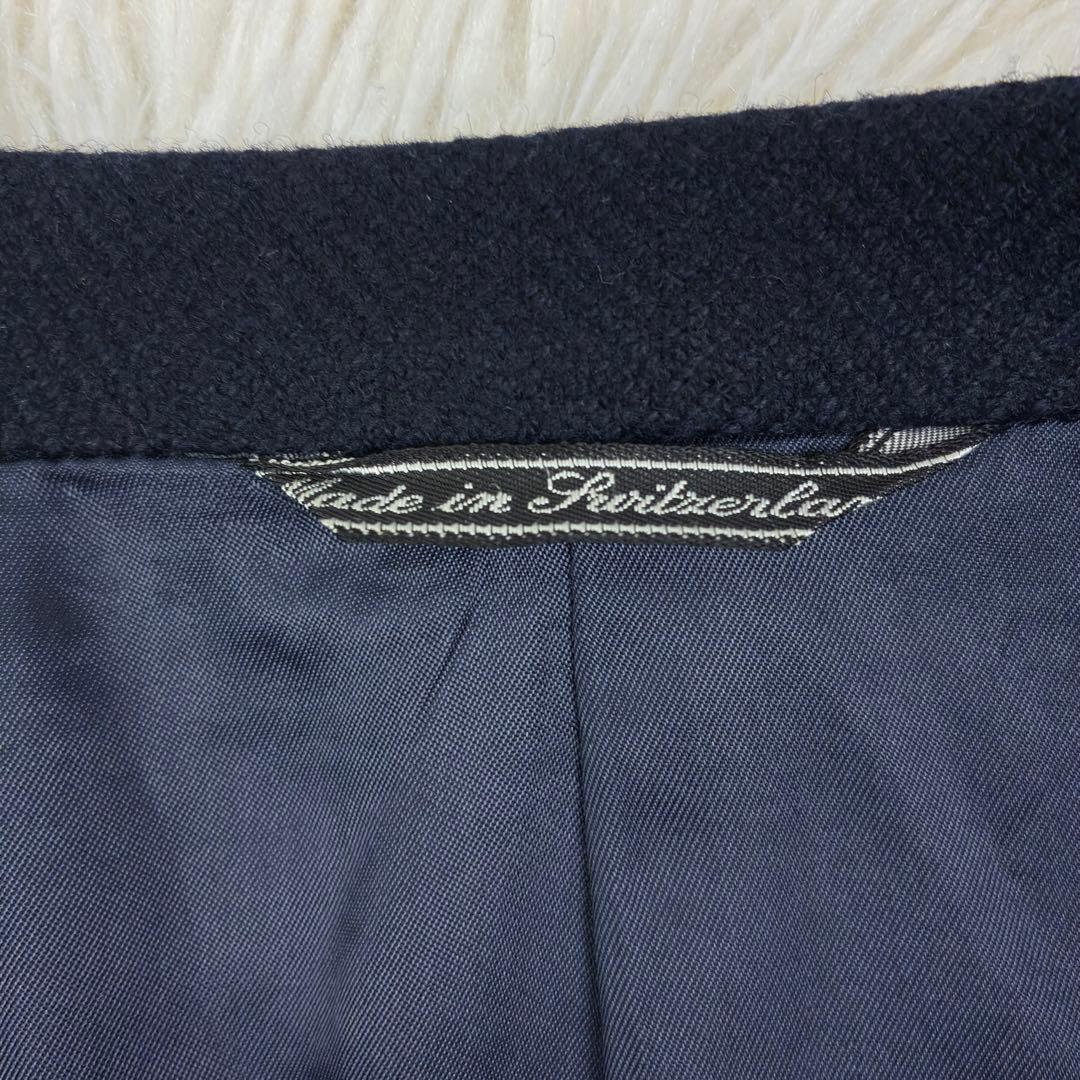 美品　エルメネジルドゼニア　ツイード　ヘリンボーン　紺ブレザー　貝ボタン　2XL