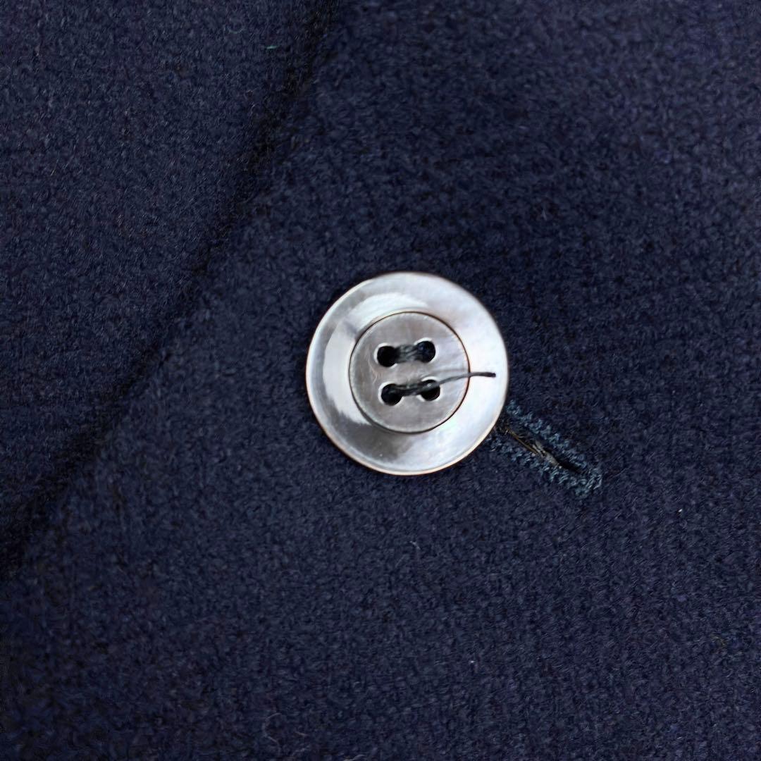 美品　エルメネジルドゼニア　ツイード　ヘリンボーン　紺ブレザー　貝ボタン　2XL