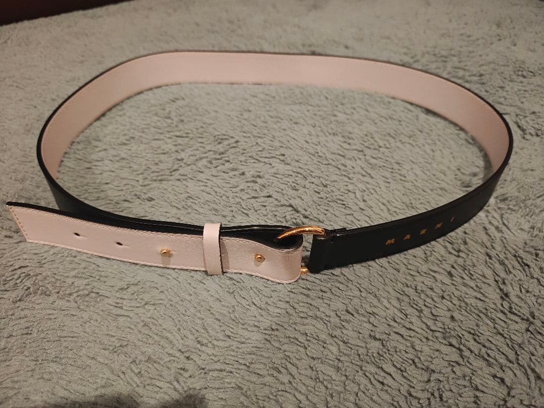 マルニ バイカラー レザーベルト 90cm