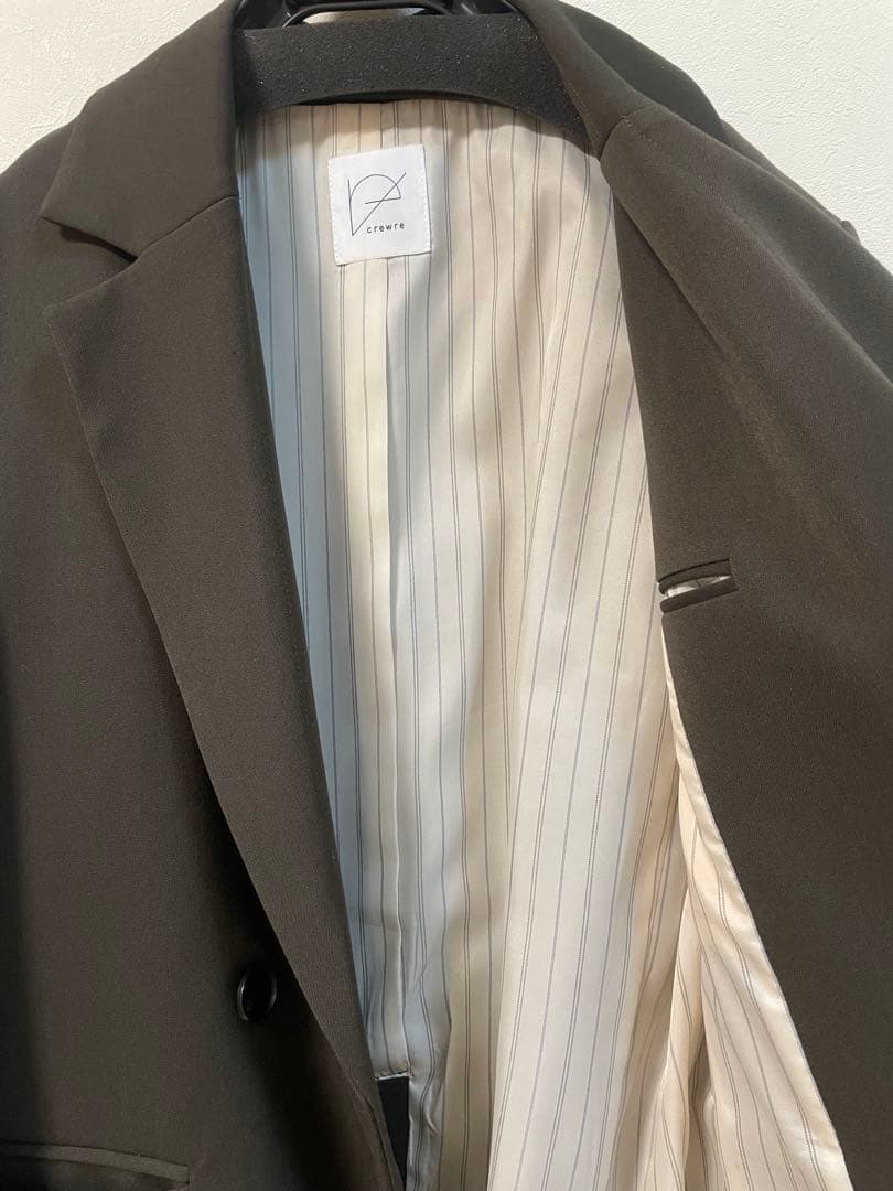 クルーレ crewre ダブルテーラードジャケット サイズ2 オリーブブラウン