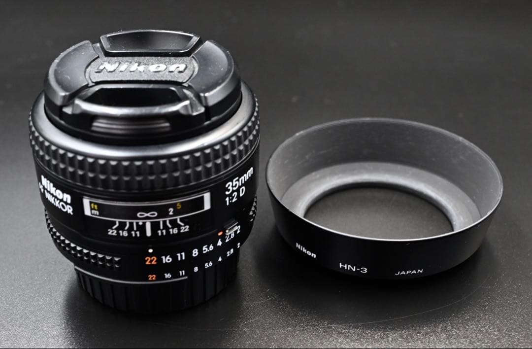 【良品】Nikon Ai AF Nikkor 35mm F2D 純正フード付き