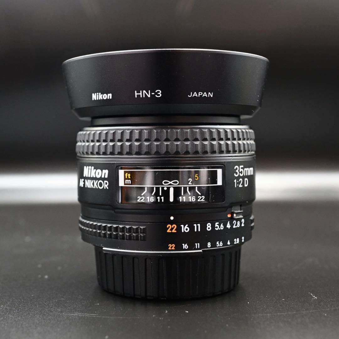 【良品】Nikon Ai AF Nikkor 35mm F2D 純正フード付き