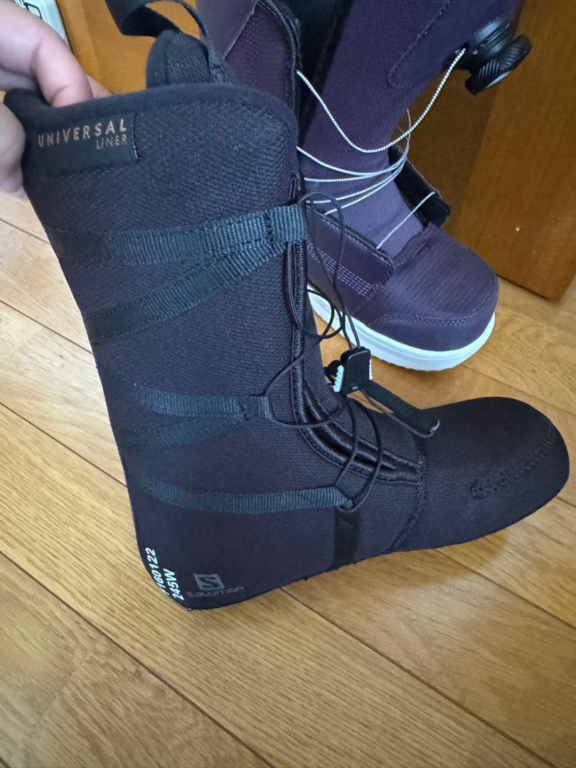 女性用スノーボードブーツ パープル　salomon 24.5センチ美品