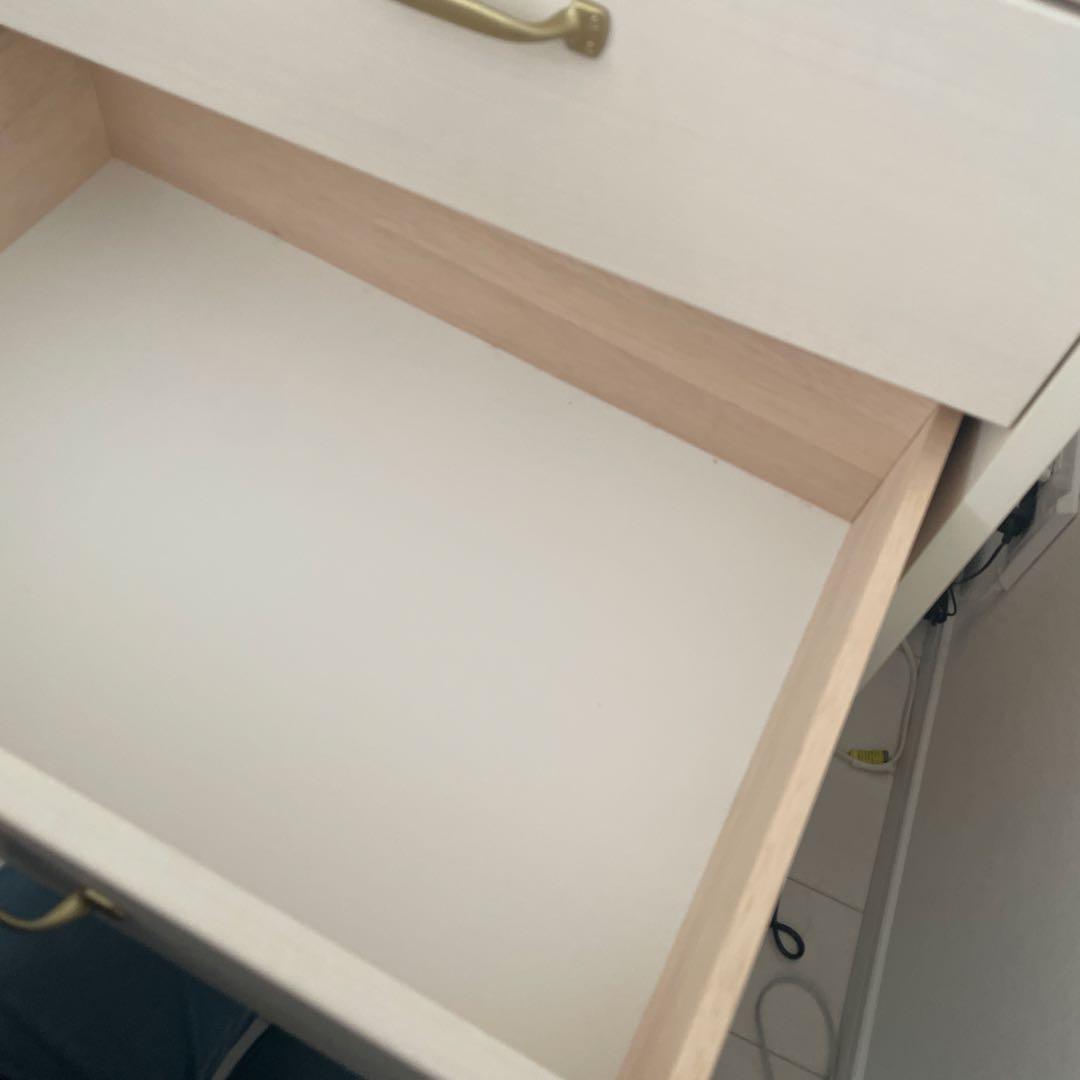 B-COMPANY 606 浅型チェスト　6段　ゴールド取手【一部難あり】