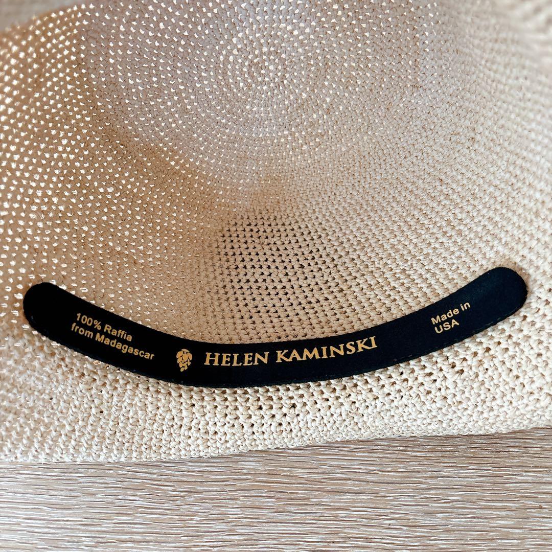 【美品】ヘレンカミンスキー　ラフィア　ハット　ベージュ　リボン