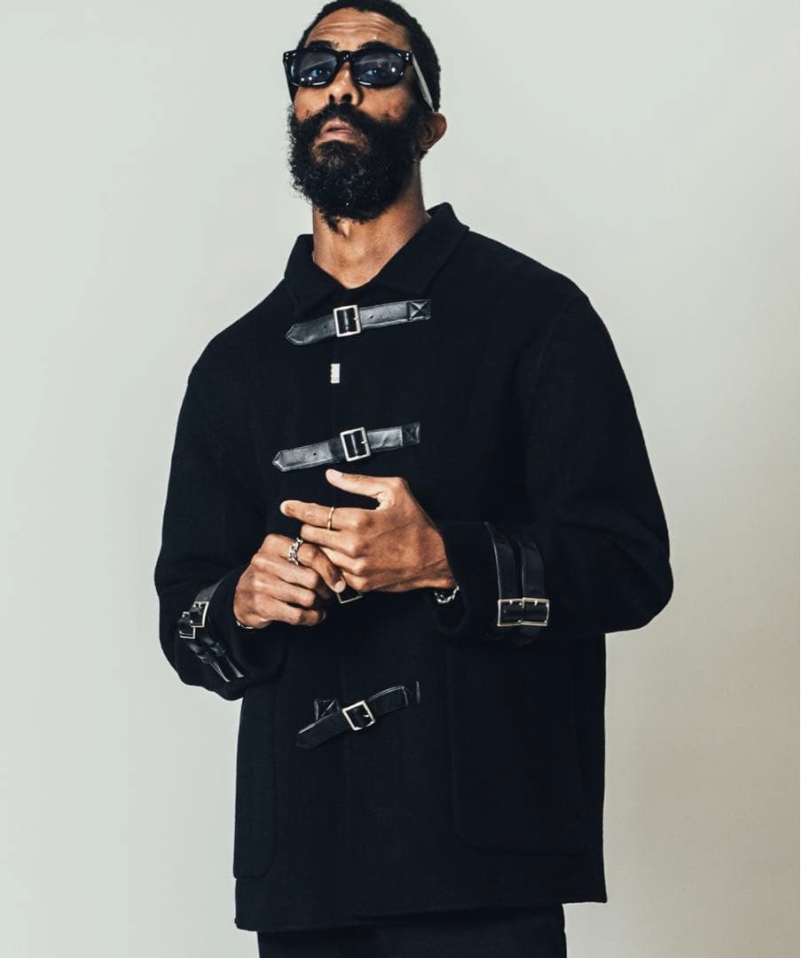 CRIMIEクライミー 【新品】ウールダッフルコート本革アプリーケーション　M