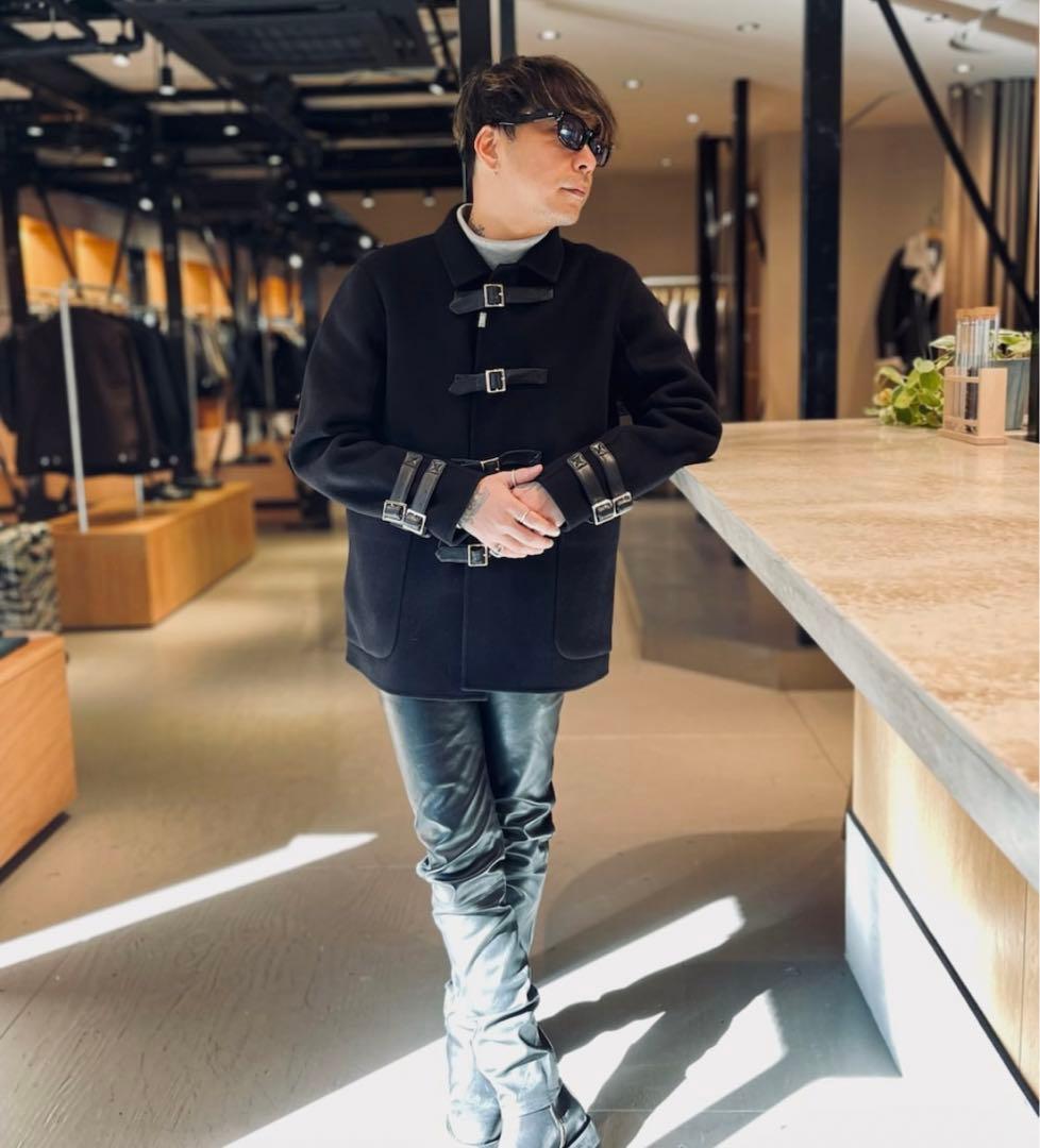 CRIMIEクライミー 【新品】ウールダッフルコート本革アプリーケーション　M