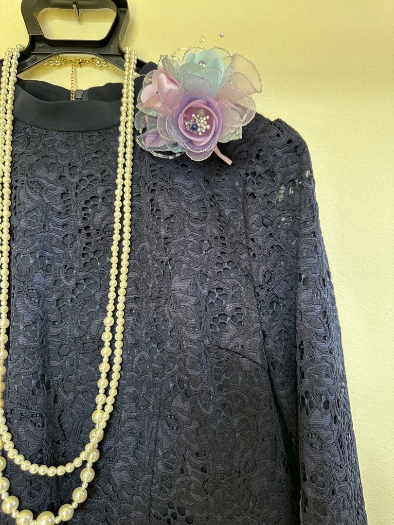 【未使用】東京イギンドレス　13号　フォーマル服　コサージュ　2連ネックレス付き