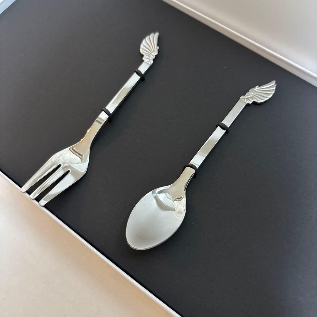 高見沢俊彦の美味しい音楽 エンジェルスプーン＆フォークセット　ALFEE 三越