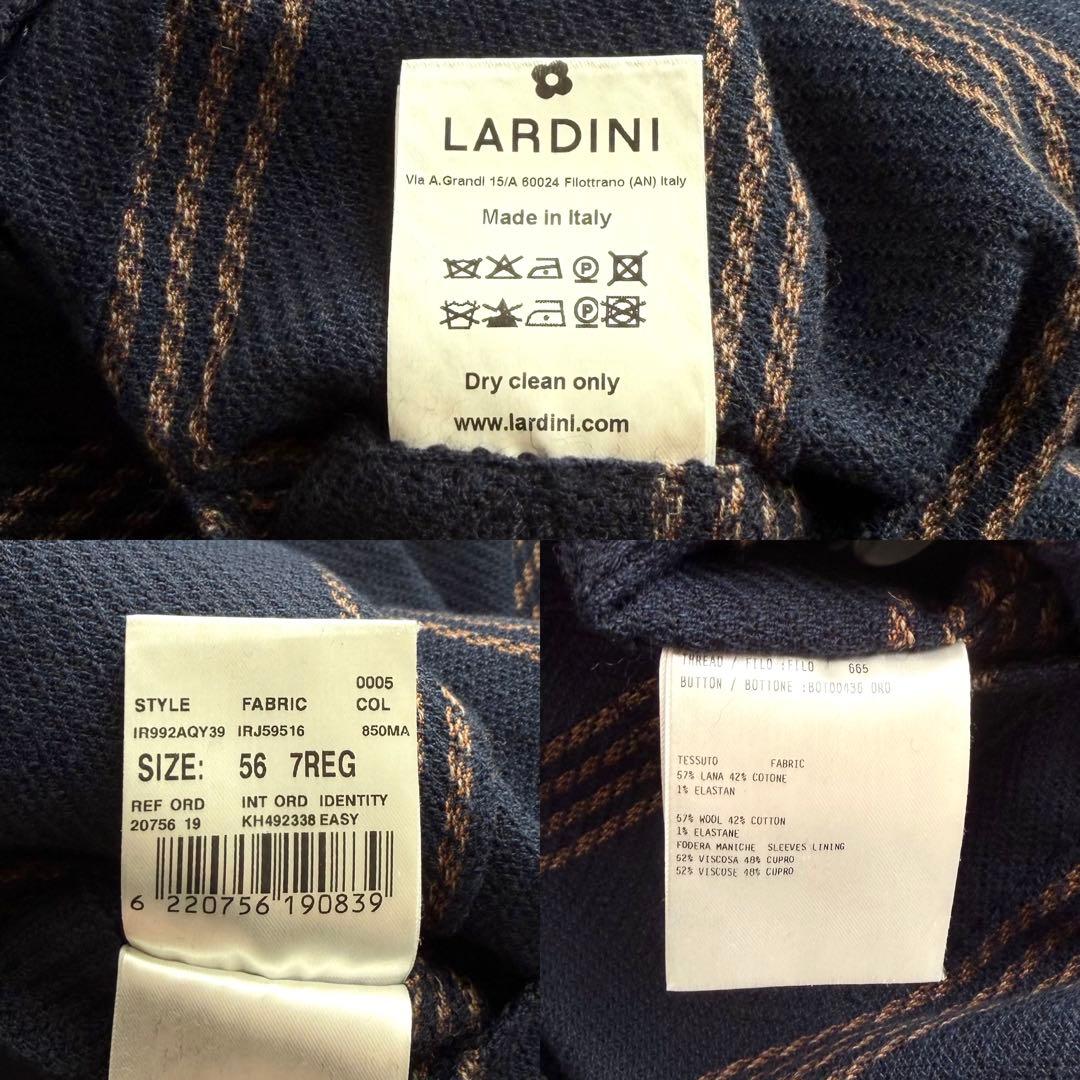 極美品✨ラルディーニ ストライプ 金ボタン アンコン テーラードジャケット 56