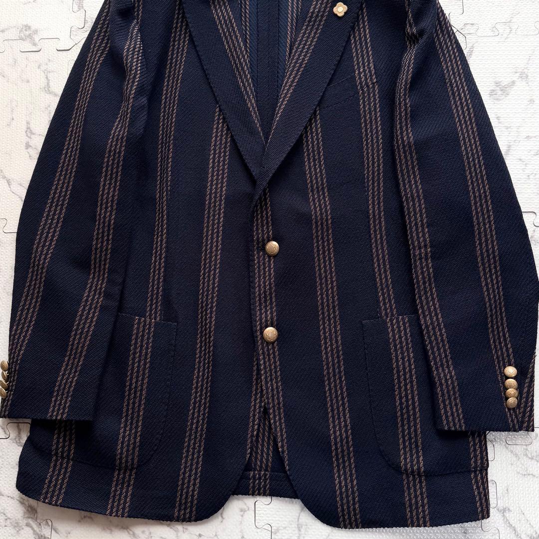 極美品✨ラルディーニ ストライプ 金ボタン アンコン テーラードジャケット 56