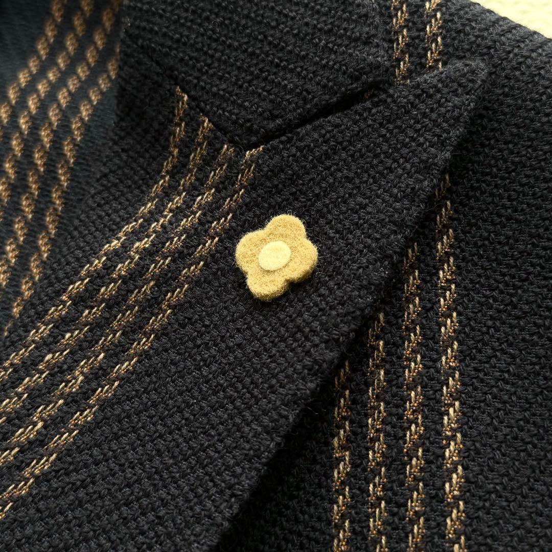 極美品✨ラルディーニ ストライプ 金ボタン アンコン テーラードジャケット 56