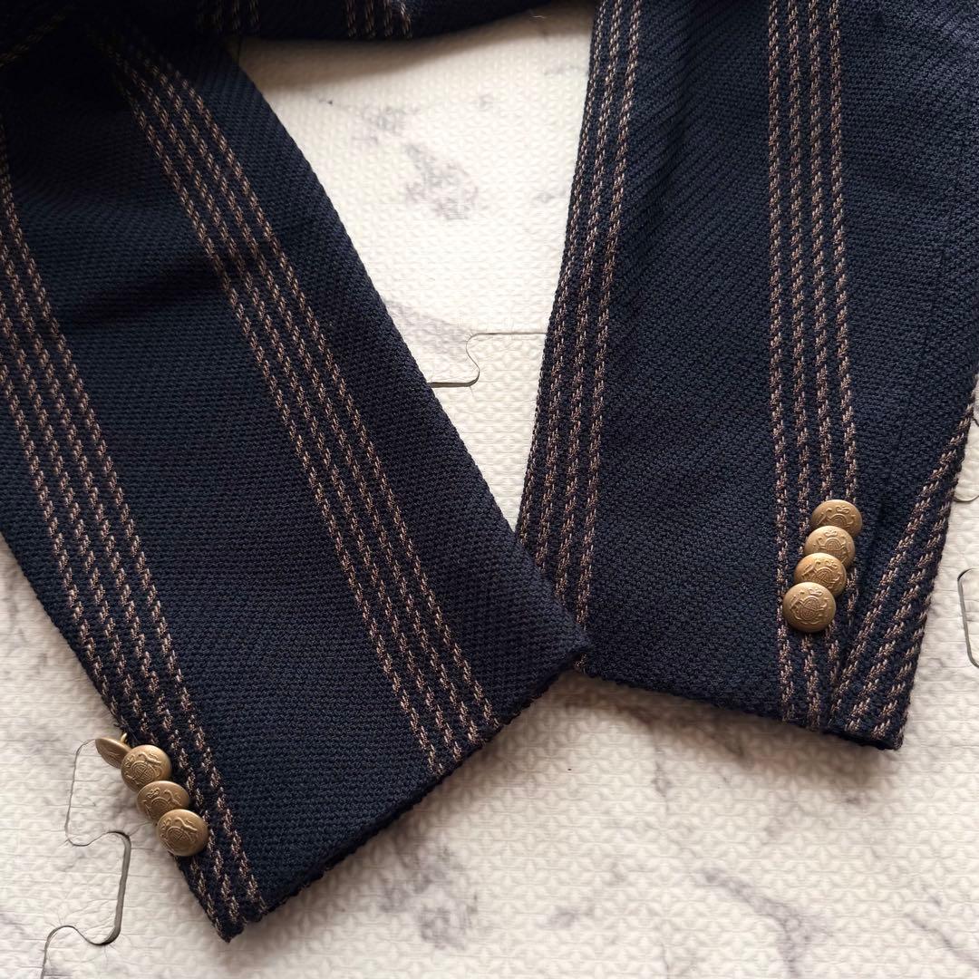 極美品✨ラルディーニ ストライプ 金ボタン アンコン テーラードジャケット 56