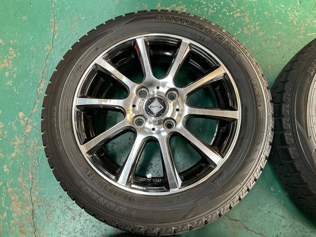 【送料込み】DL WM02 155/65R14 中古スタッドレス4本セット