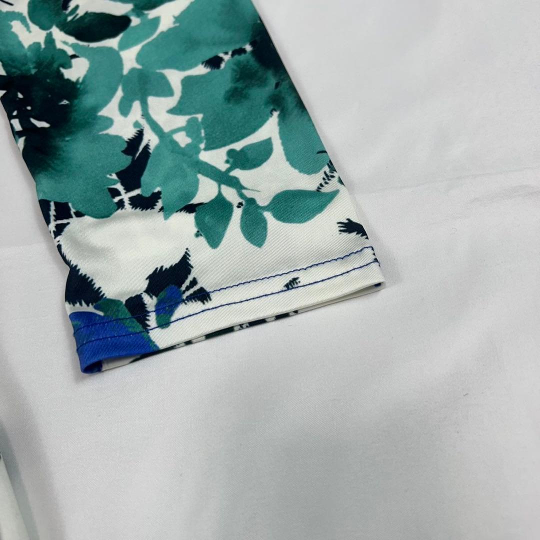 P34 新品未使用 F エジェリ ストレッチ 花柄 ロングワンピース レディース