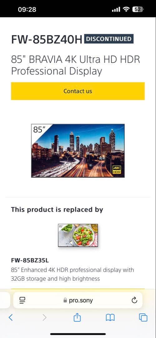 テレビ 85 4K ULTRA HD HDR Sony FW-85BZ40H/BZ