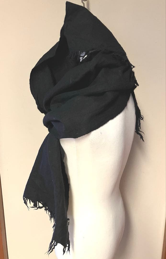 コムデギャルソンHOMME 縮絨ウールマフラー BLACK❣️