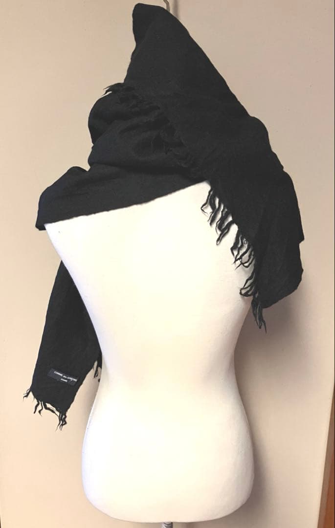 コムデギャルソンHOMME 縮絨ウールマフラー BLACK❣️
