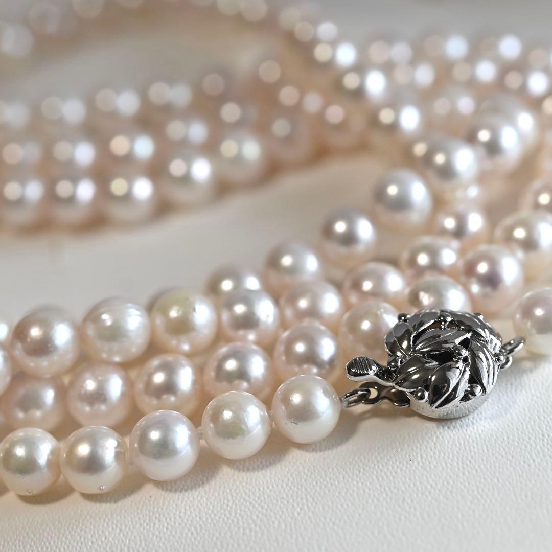 【最高峰】アコヤ　ロング　120cm パール　ネックレス　本真珠　3連