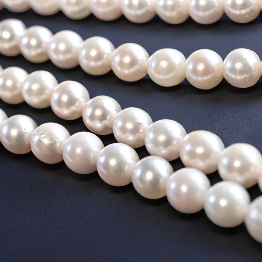 【最高峰】アコヤ　ロング　120cm パール　ネックレス　本真珠　3連