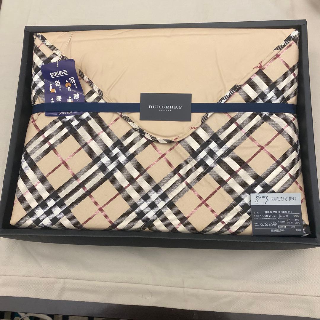 BURBERRY チェック柄 ダウンひざ掛け 150×70cm