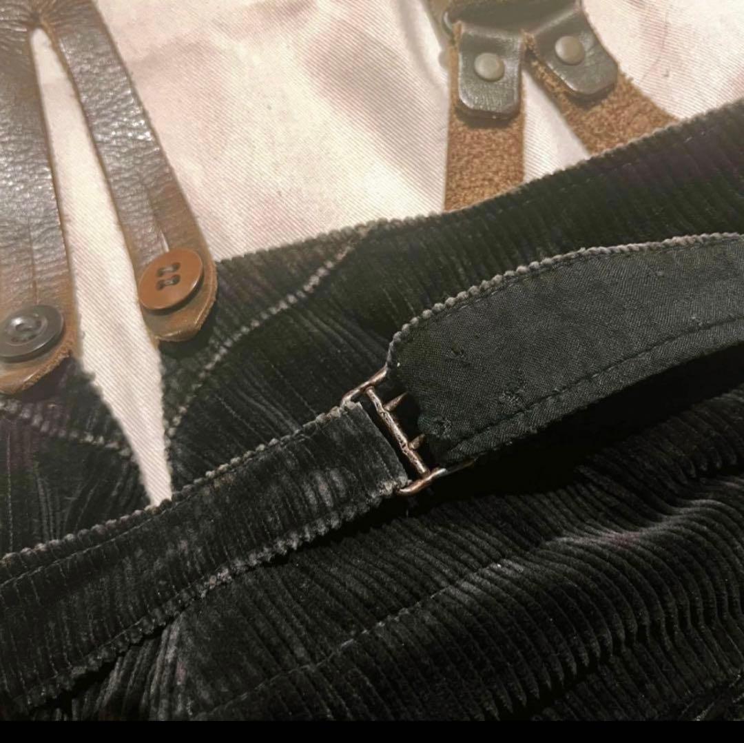 20s〜40s ブラック コーデュロイパンツ 針刺しシンチバック