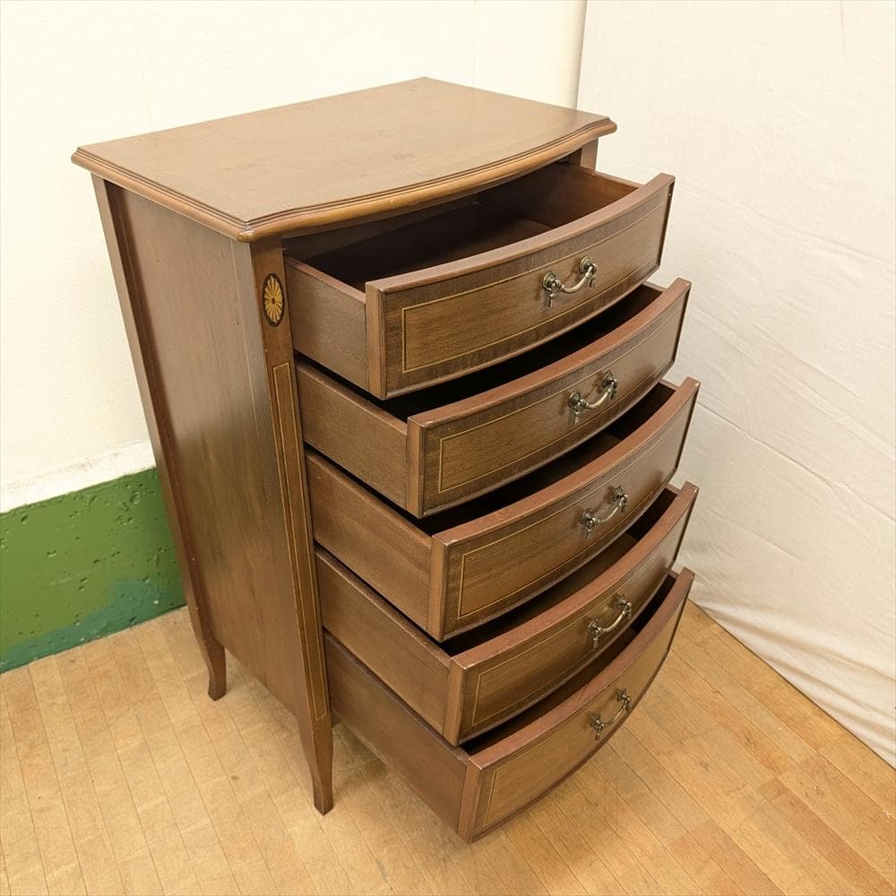 東海家具　ベネチア　5段　リビングチェスト　タンス　箪笥　チェスト　ドロワー