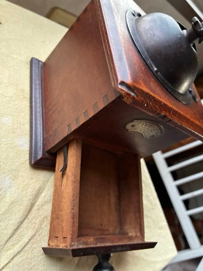 フランス　アンティーク　木製　コーヒー　ミル　グラインダー ECLIPSE 美品